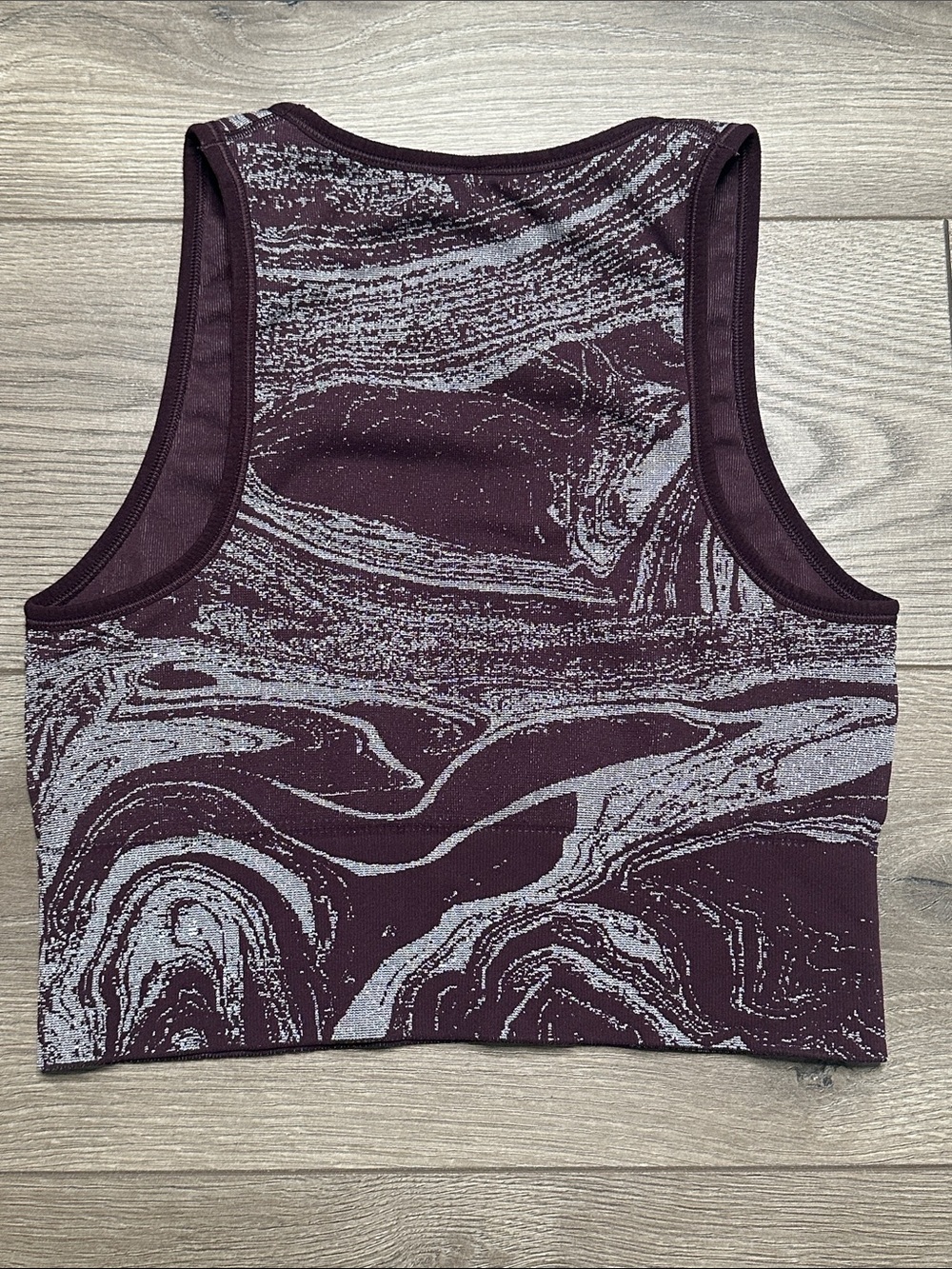 Athleta Aurora Seamless Shine Crop Tank Top Purple Silver Size Medium - Picture 2 of 7
